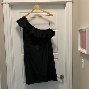 Brand new - J Crew Black ruffle one shoulder dress